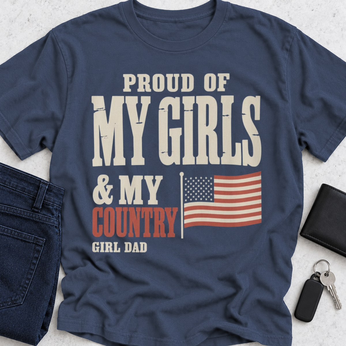 Proud Of My Girls And Country T-Shirt