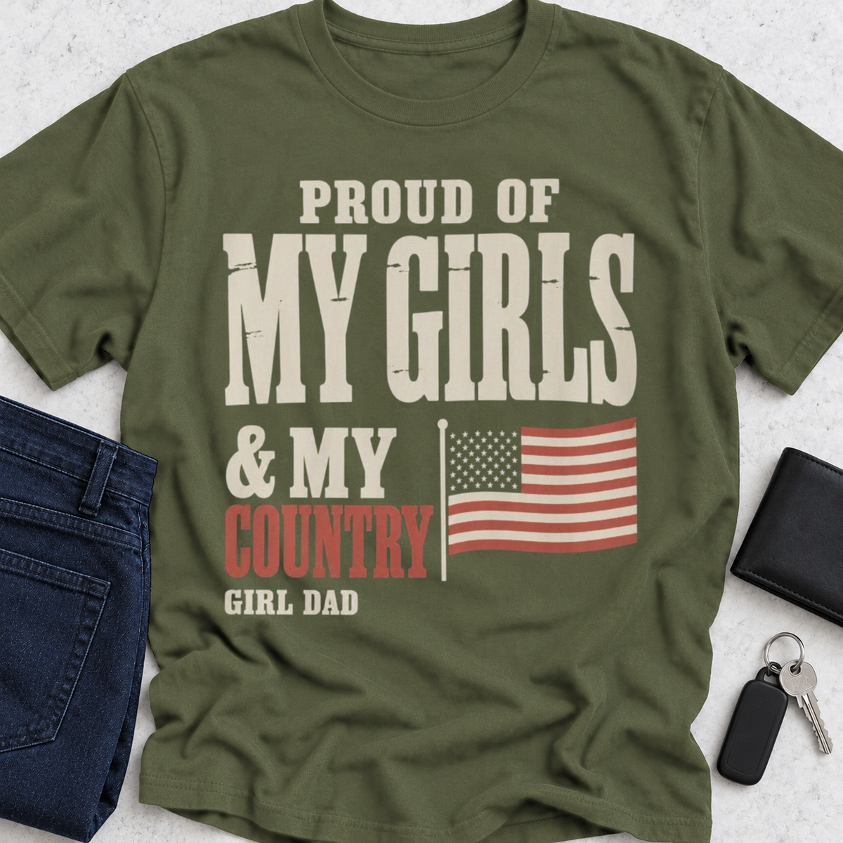 Proud Of My Girls And Country T-Shirt