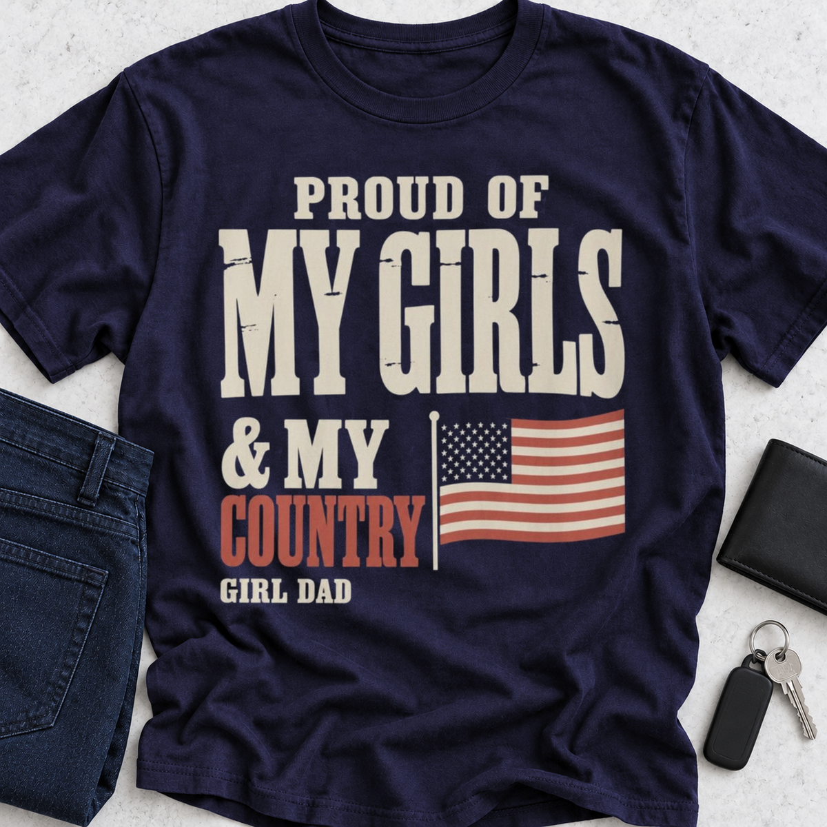 Proud Of My Girls And Country T-Shirt