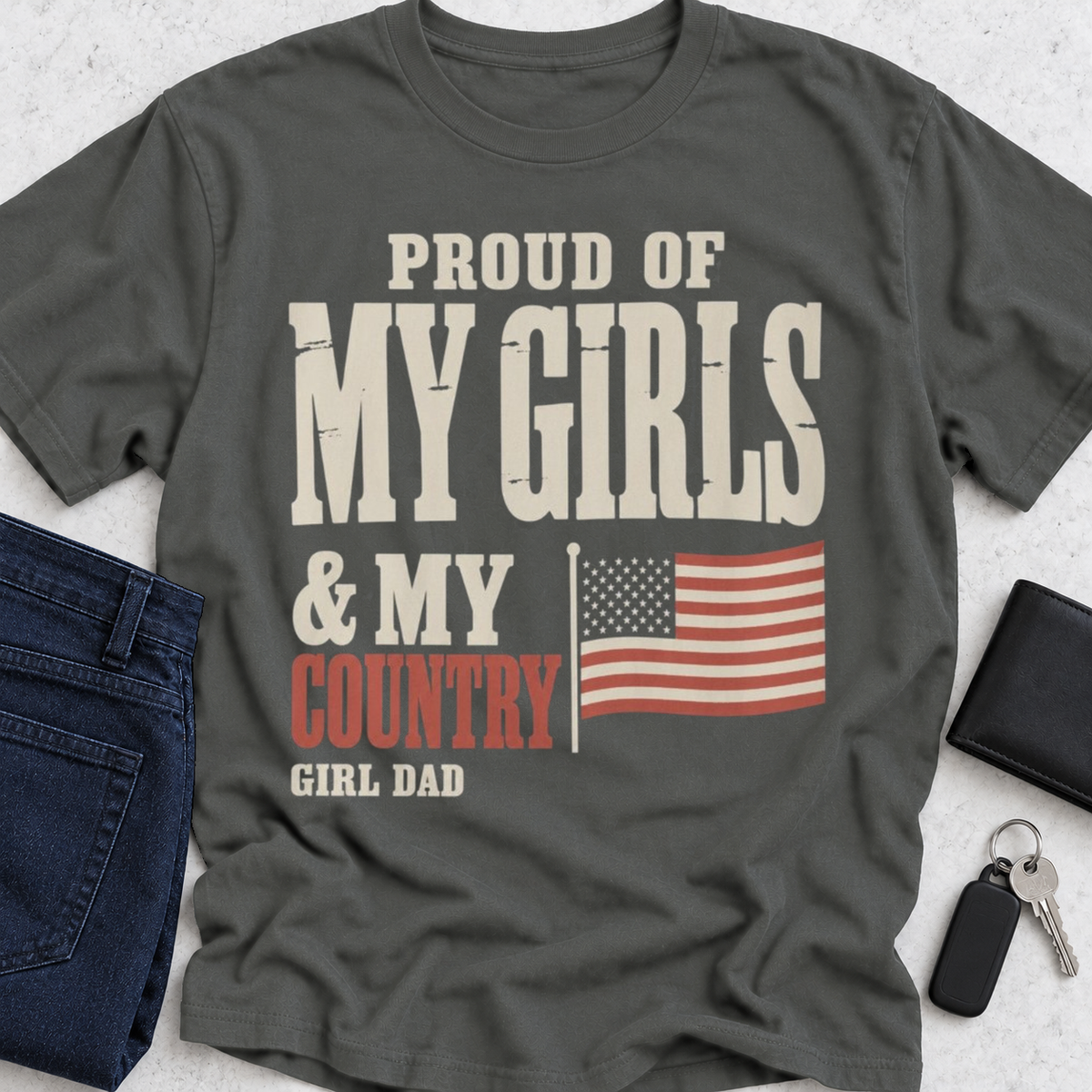Proud Of My Girls And Country T-Shirt