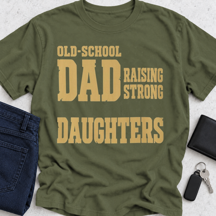 Old School Dad Raising Strong Daughters T-Shirt