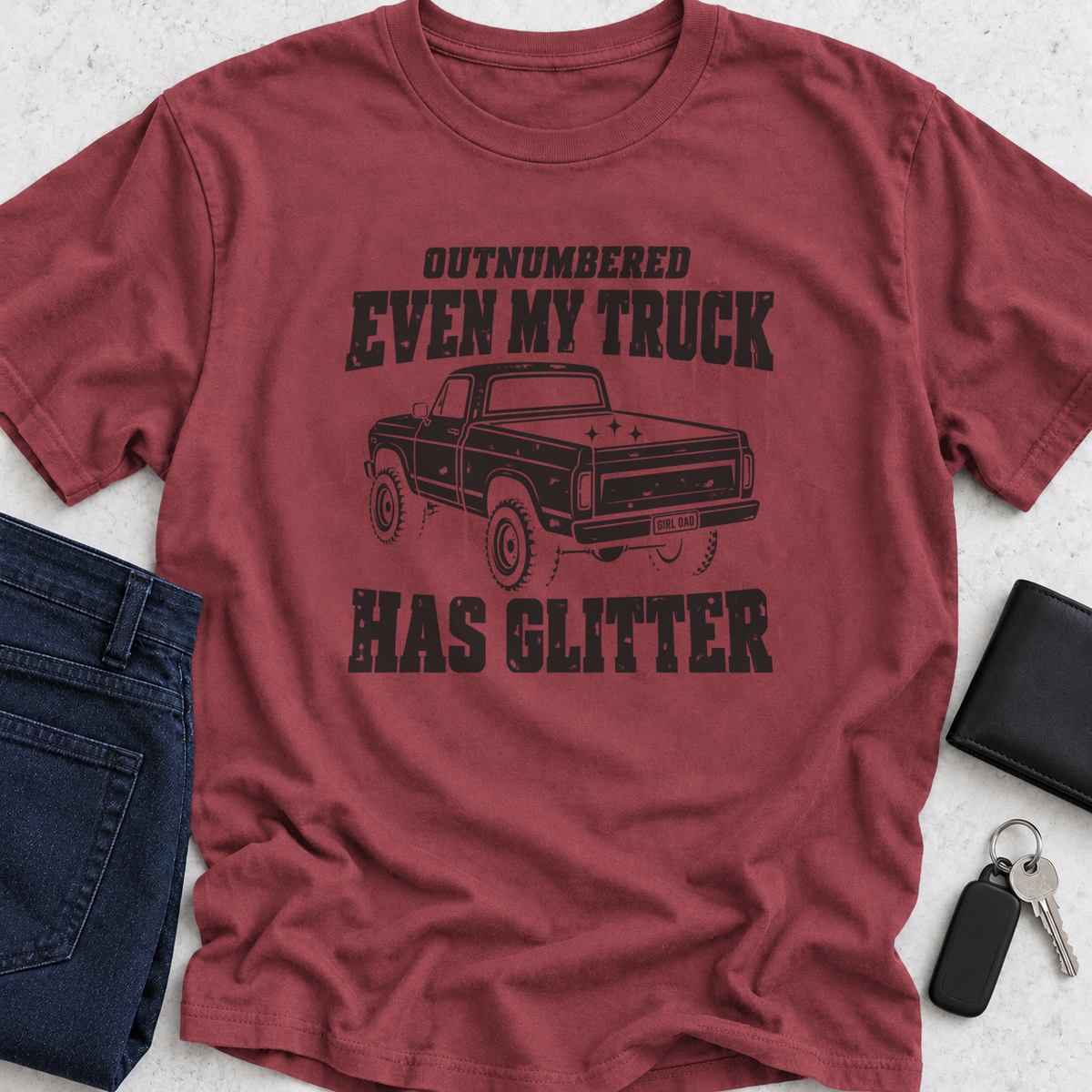 Outnumbered Even My Truck Has Glitter T-Shirt